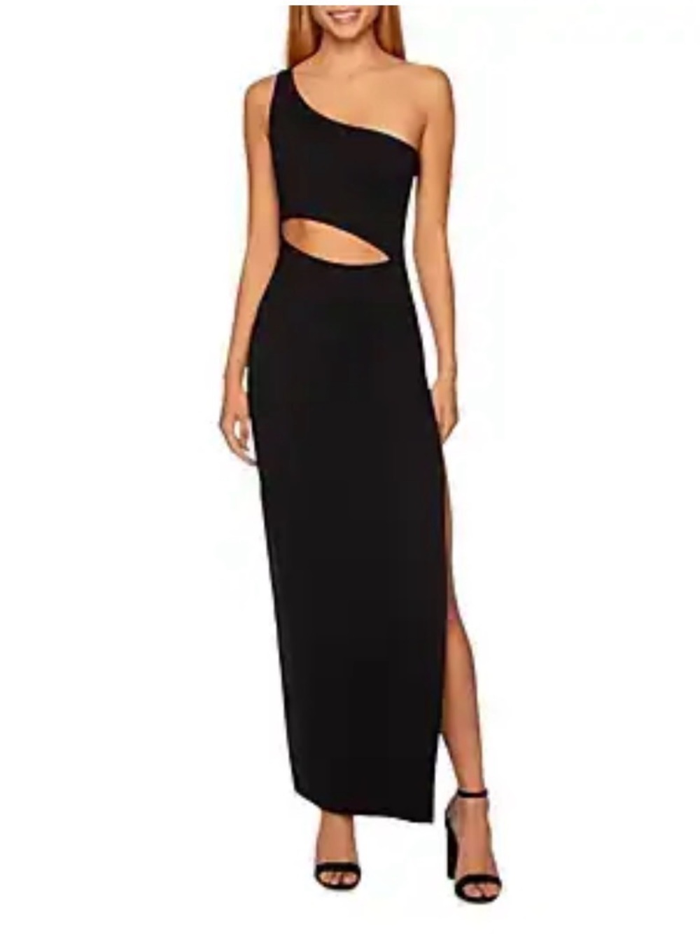 Susana Monaco Black One-Shoulder Cutout Maxi Dress Size Small